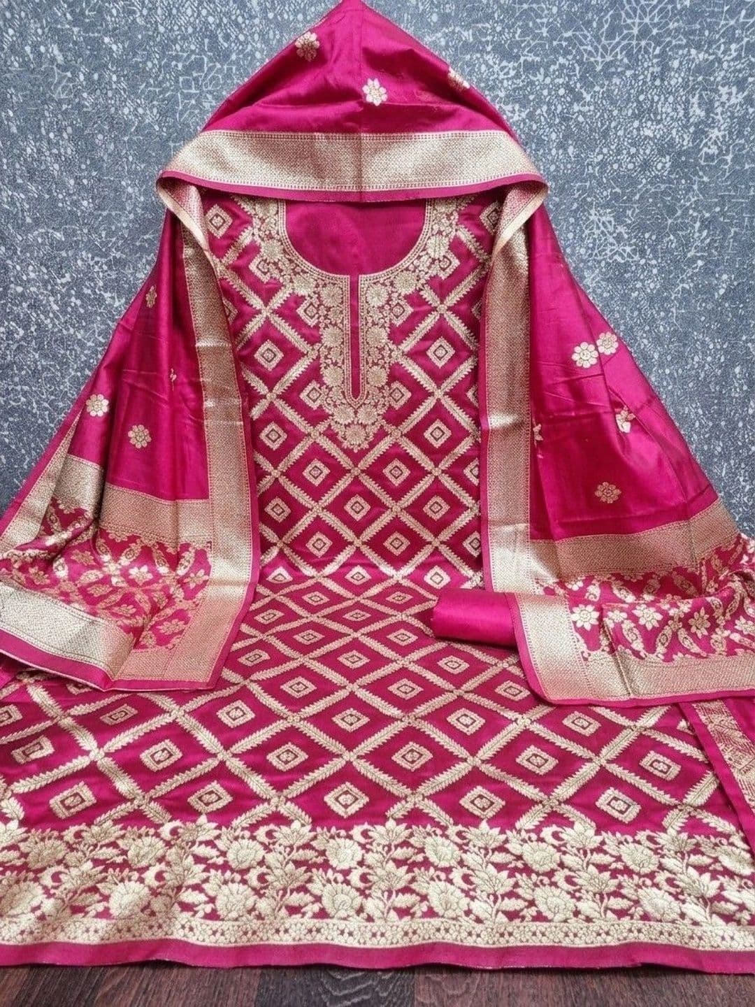 Dhaaga Ghar Art Silk Unstitched Dress Material thumbnail 2