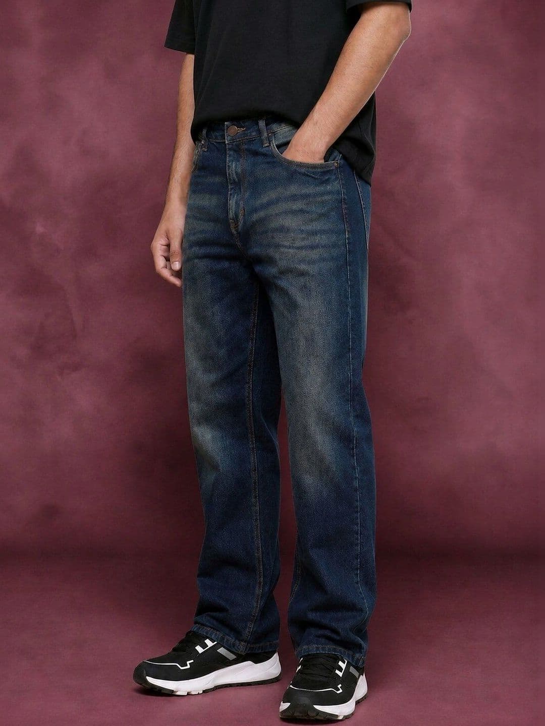 Roadster Men Jean Straight Fit Mid-Rise Low Distress Stretchable Jeans thumbnail 7