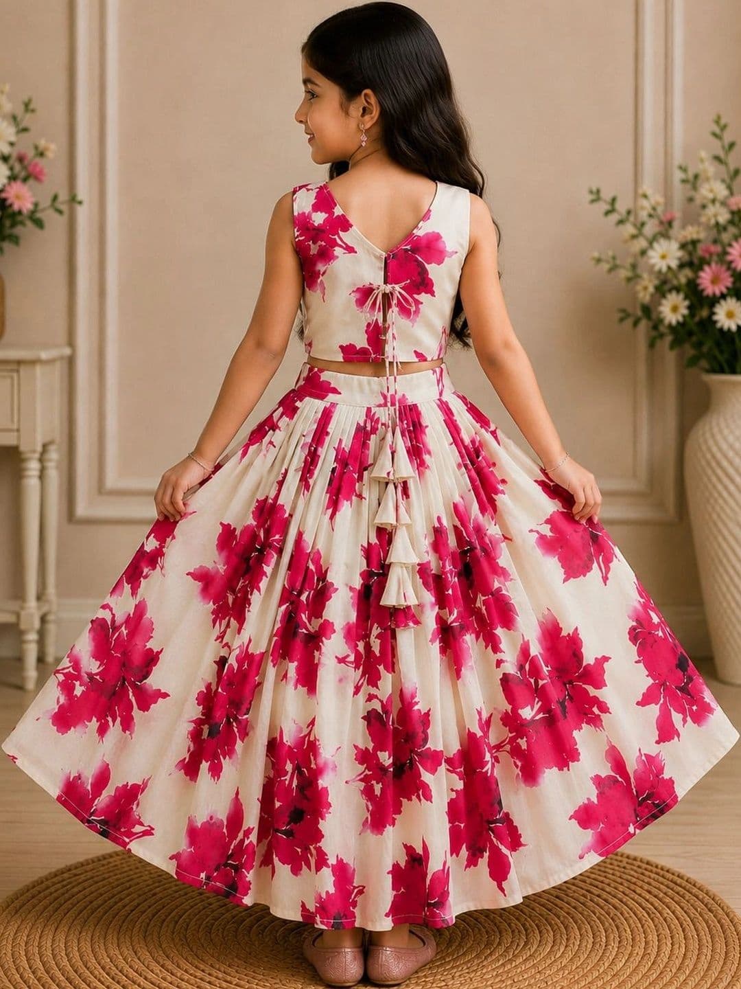KALINI Girls Printed Ready to Wear Lehenga & thumbnail 5