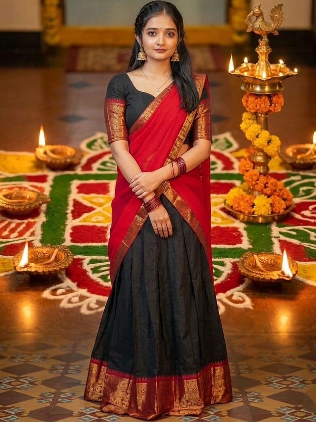 HERE&NOW Unstitched Lehenga & Blouse With Dupatta - view 1