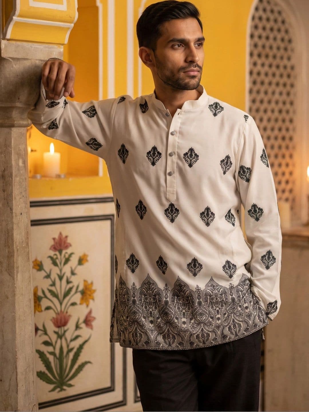Jompers Men Ethnic Motifs Embroidered Kurta - view 1