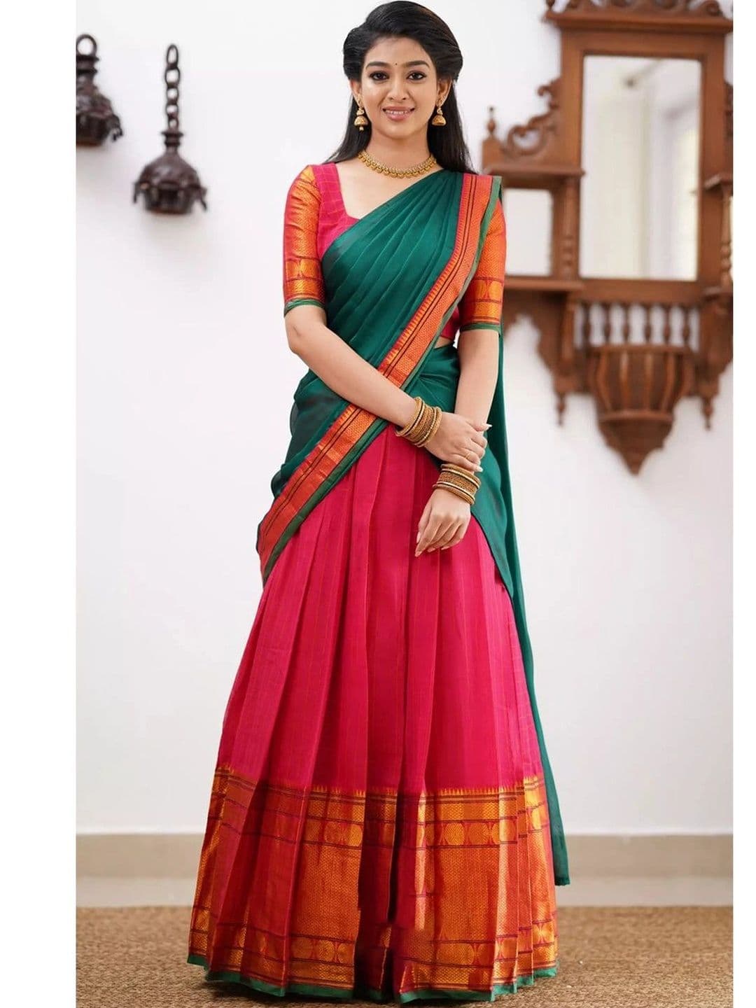HERE&NOW Unstitched Lehenga & Blouse With Dupatta thumbnail 2