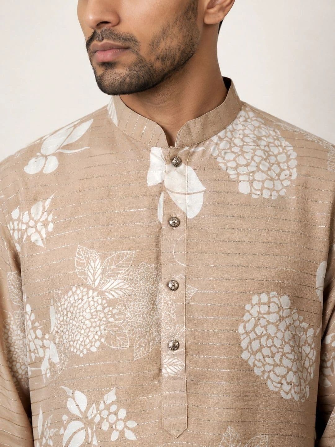Jompers Men Floral Printed Floral Kurta thumbnail 2