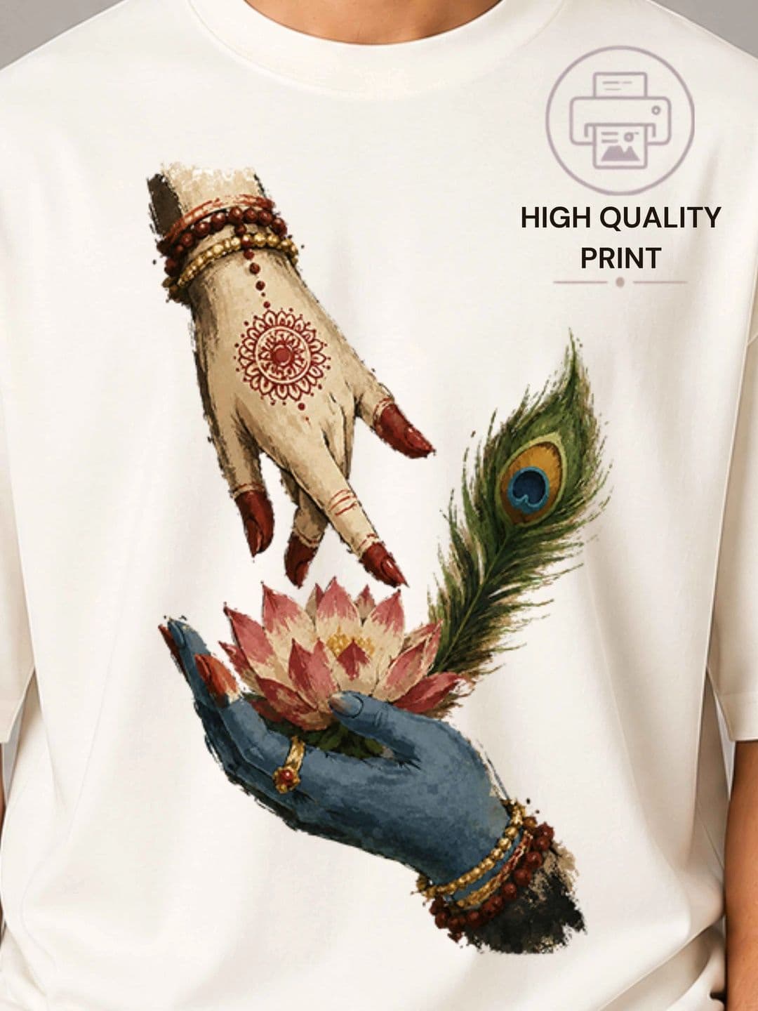 EXCELLO Men Printed Drop-Shoulder Sleeves T-shirt thumbnail 6