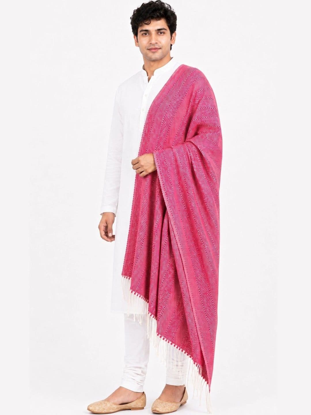 WOOLOASIS Men Woven Design Stole thumbnail 2