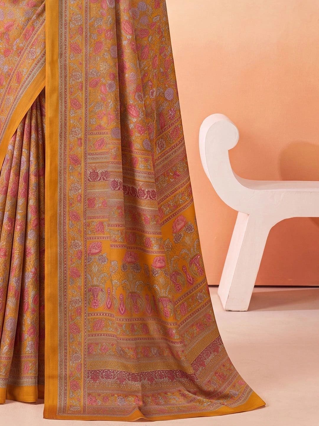 Anouk Floral Poly Crepe Designer Saree thumbnail 6