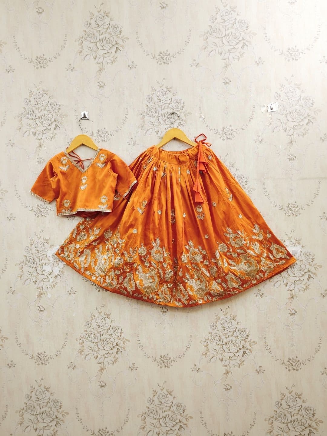 KALINI Girls Embroidered Thread Work Ready to Wear Lehenga & thumbnail 5