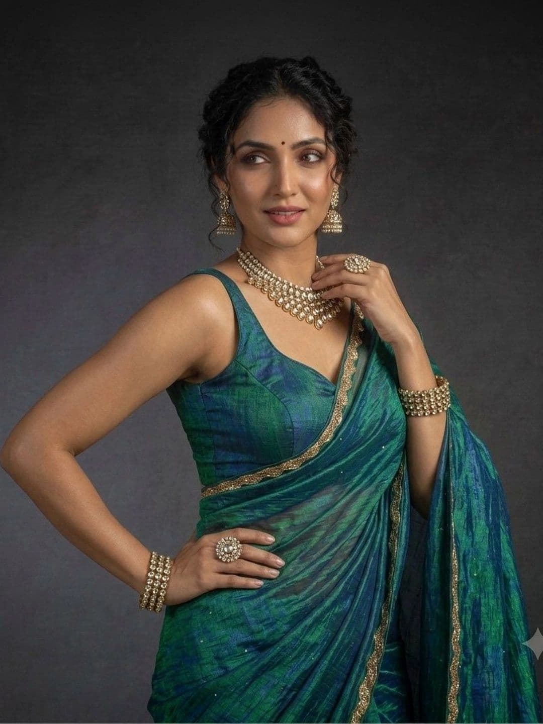 Akshmi Creation Supernet Saree - view 1