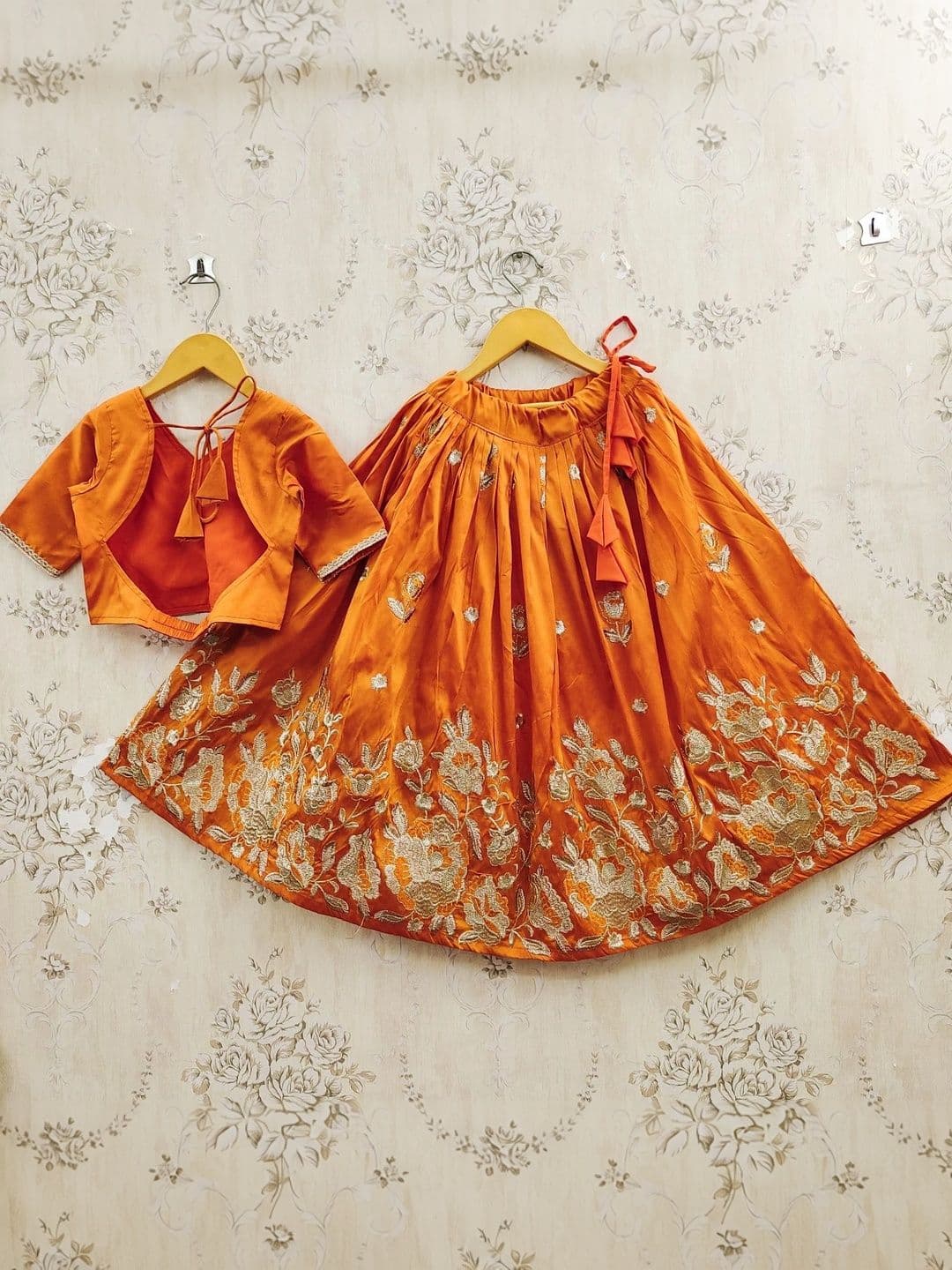 KALINI Girls Embroidered Thread Work Ready to Wear Lehenga & thumbnail 4