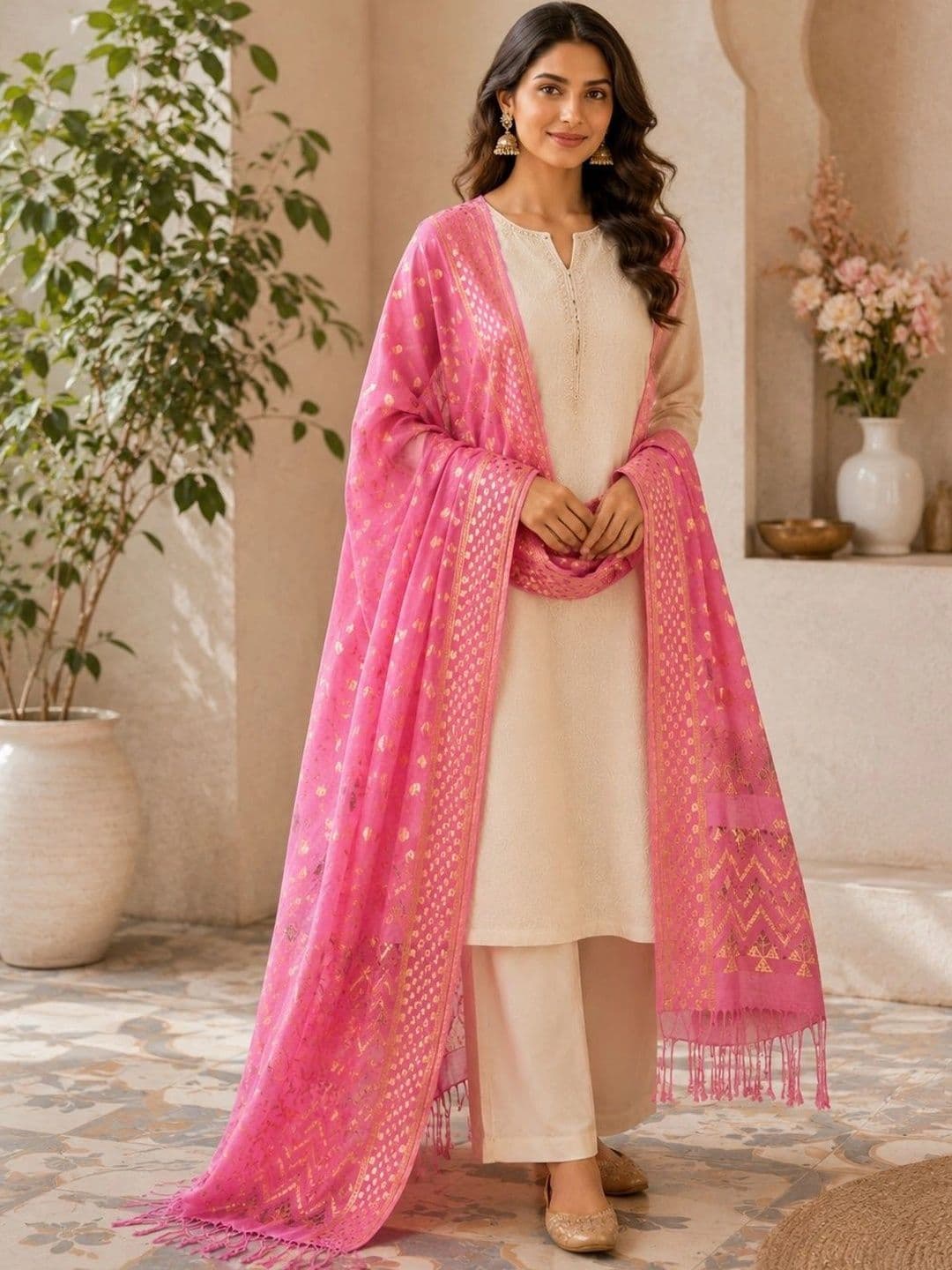 STUTI FASHION Woven Design Dupatta with Zari - view 1