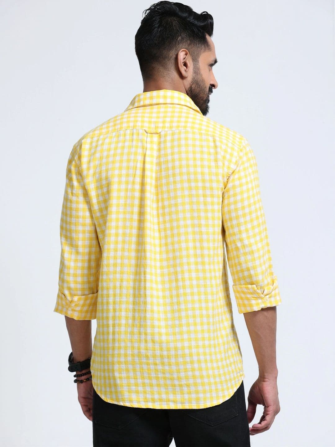 FashionDistrict Men Comfort Gingham Checks Sheer Checked Casual Shirt thumbnail 6