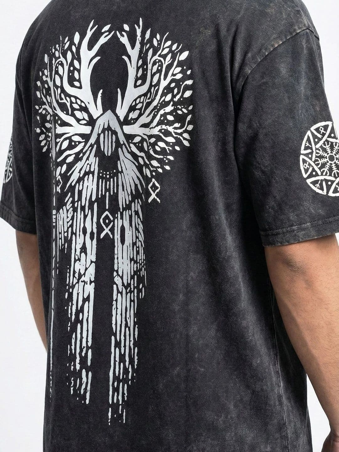 Moda Rapido Mayan Priest Light Acid Men Printed Drop-Shoulder Sleeves Cotton T-shirt thumbnail 4