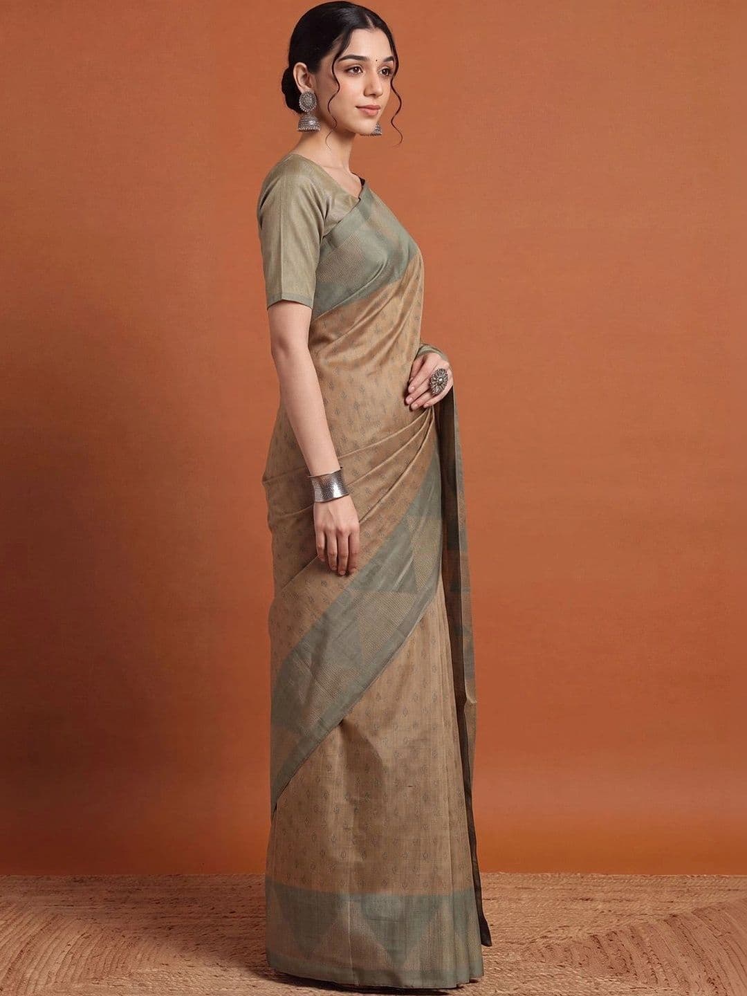 Anouk Woven Design Silk Blend Designer Tussar Saree thumbnail 4