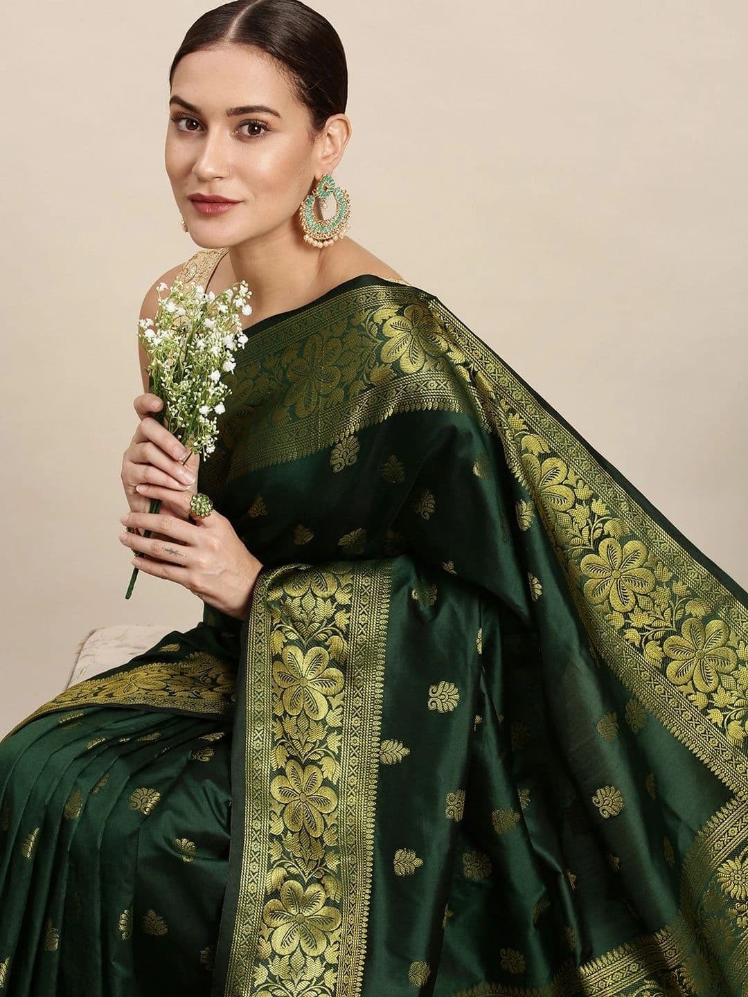 Dhaaga Ghar Woven Design Zari Art Silk Banarasi Saree thumbnail 6