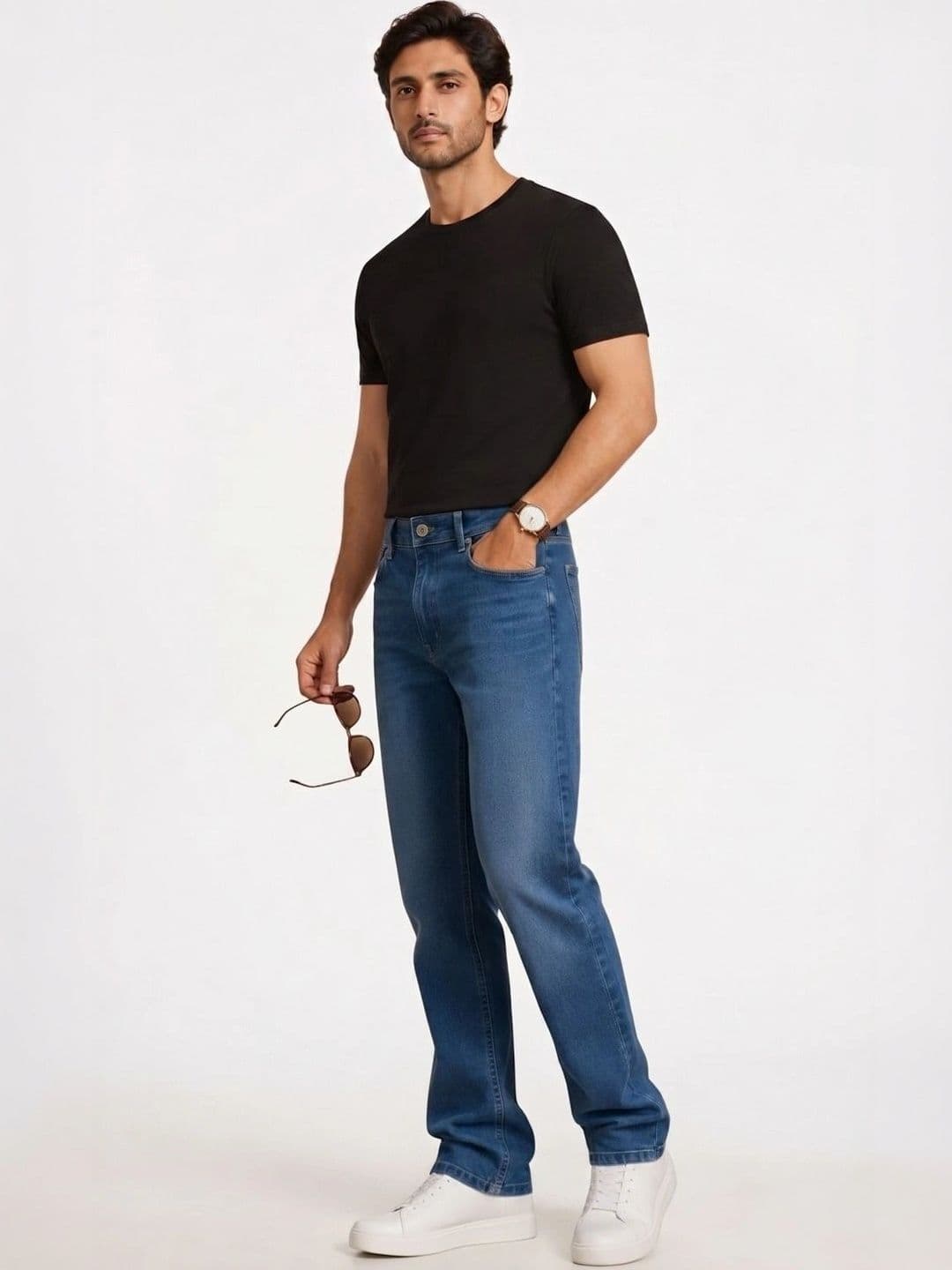 zayla Men Jean Regular Fit Mid-Rise Light Fade Stretchable Jeans thumbnail 4
