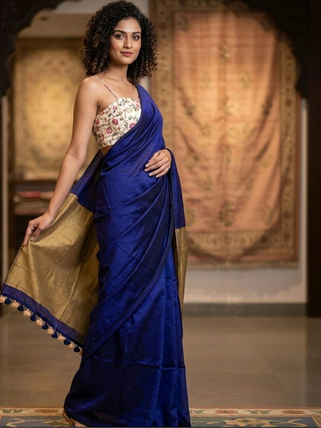 KALINI Pure Cotton Khadi Saree thumbnail 2