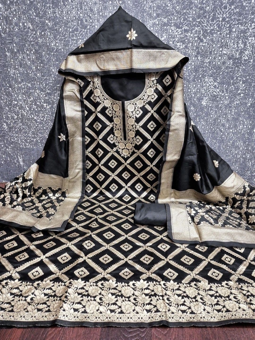 Milvia Art Silk Unstitched Dress Material - view 1