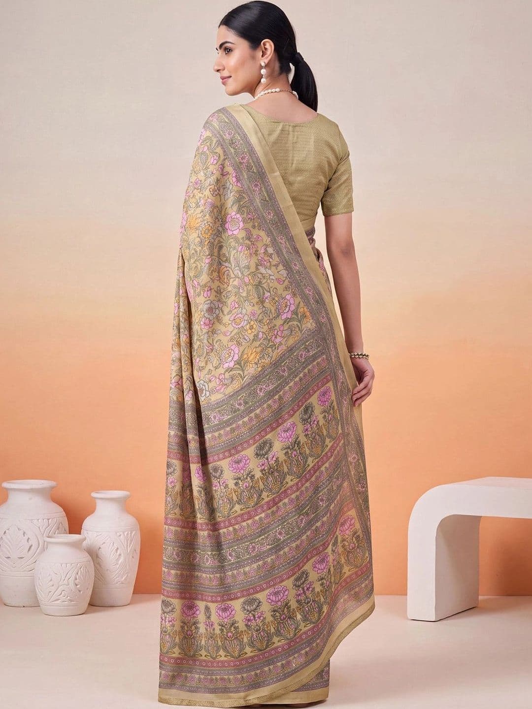 Anouk Paisley Poly Crepe Designer Saree thumbnail 2