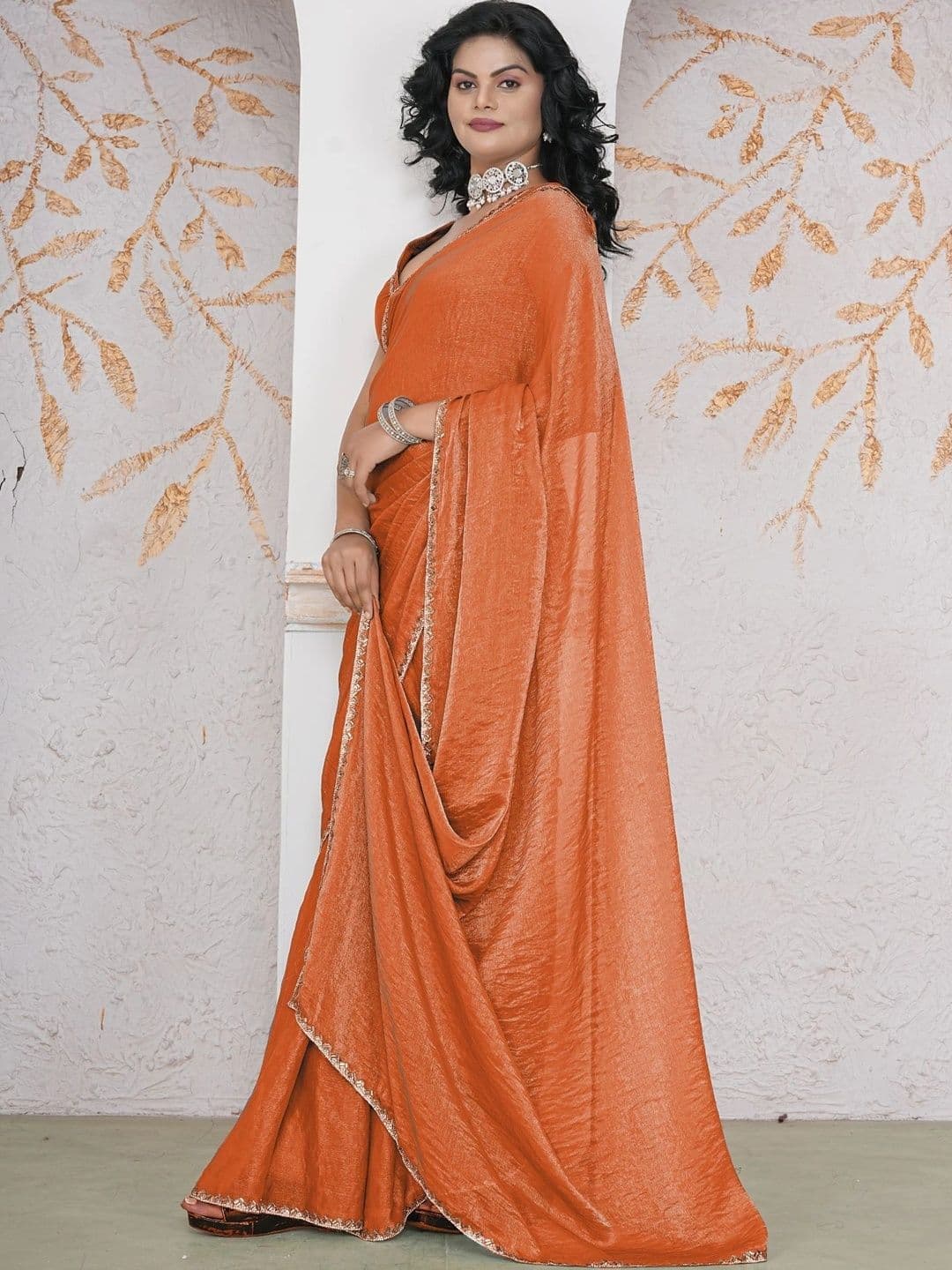 aeriebier Woven Design Zari Tissue Muga Saree thumbnail 4