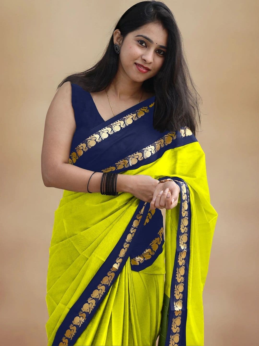 UMANTA Woven Design Zari Silk Cotton Designer Gadwal Saree thumbnail 2