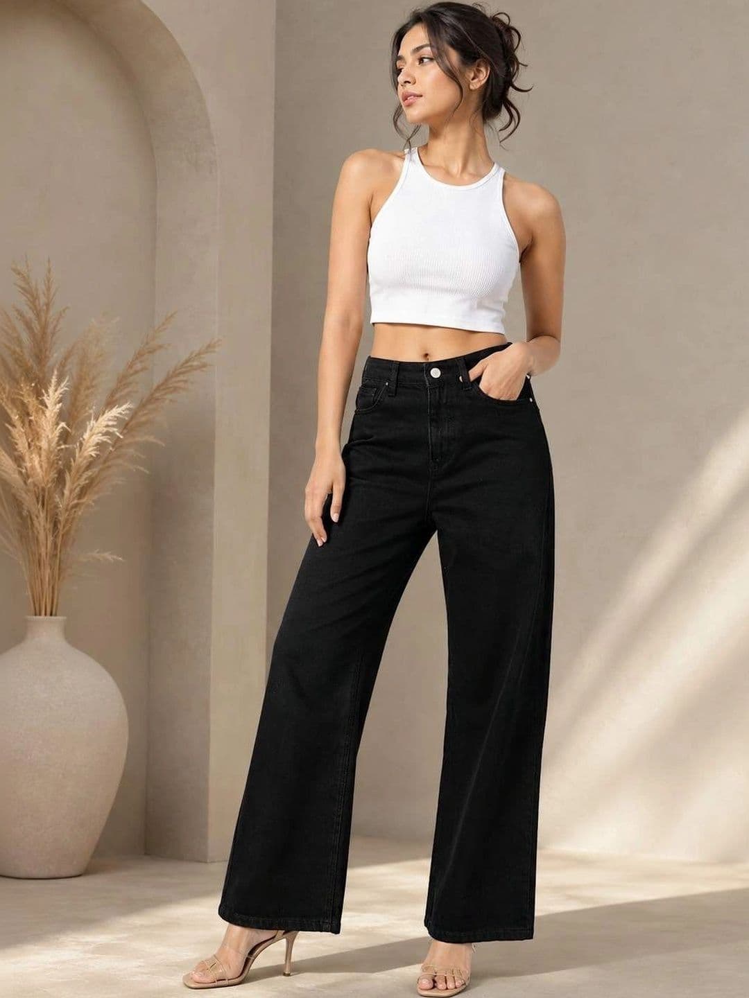 LIVE OK Women Relaxed Fit High-Rise Stretchable Jeans thumbnail 2