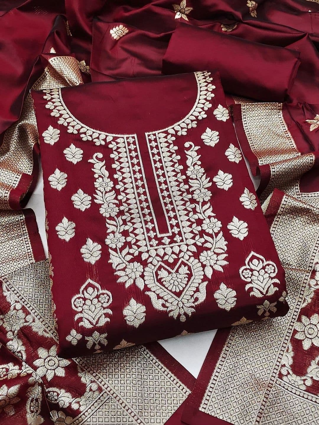 Dhaaga Ghar Art Silk Unstitched Dress Material - view 1