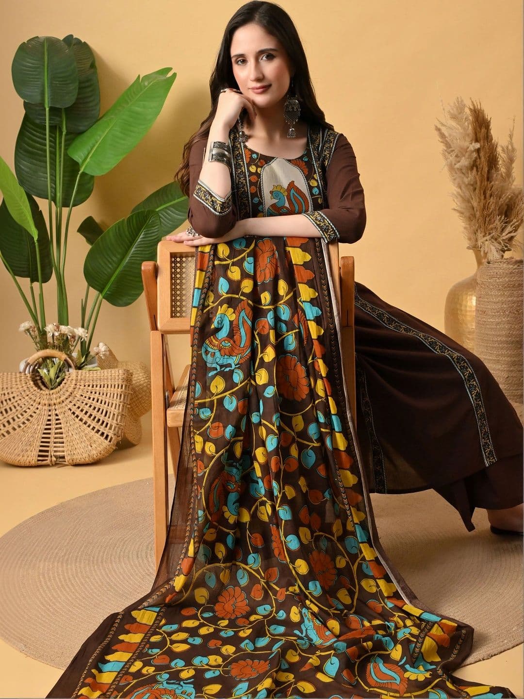 Anouk Women Ethnic Motifs Printed Regular Pure Cotton Kurta with Palazzos & With Dupatta thumbnail 7
