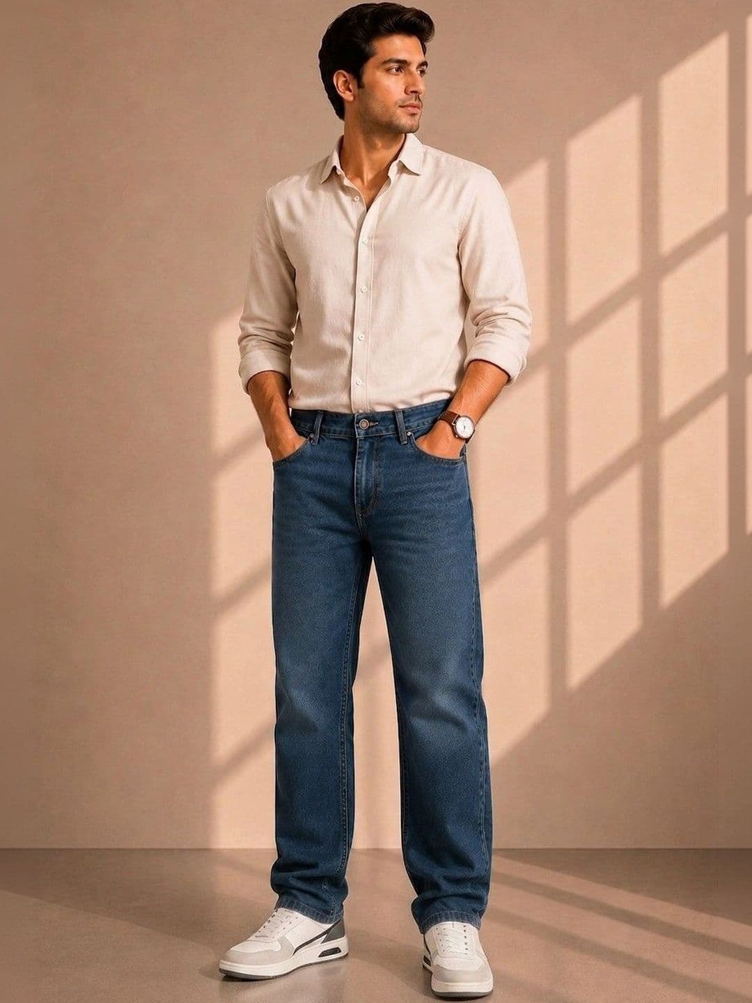 zayla Men Jean Regular Fit Mid-Rise Light Fade Stretchable Jeans - view 1