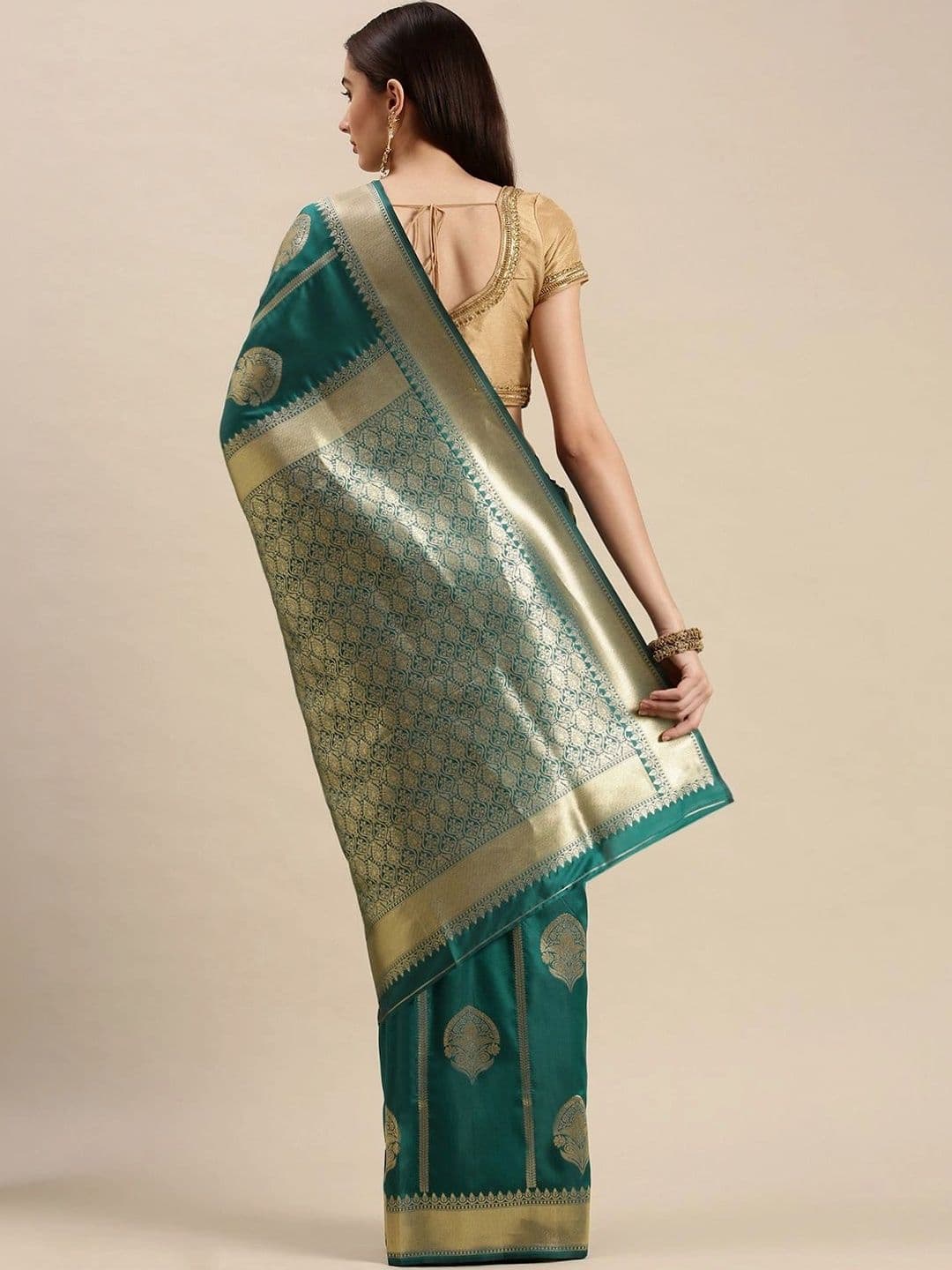 Dhaaga Ghar Women Woven Design Zari Art Silk Banarasi Saree thumbnail 5
