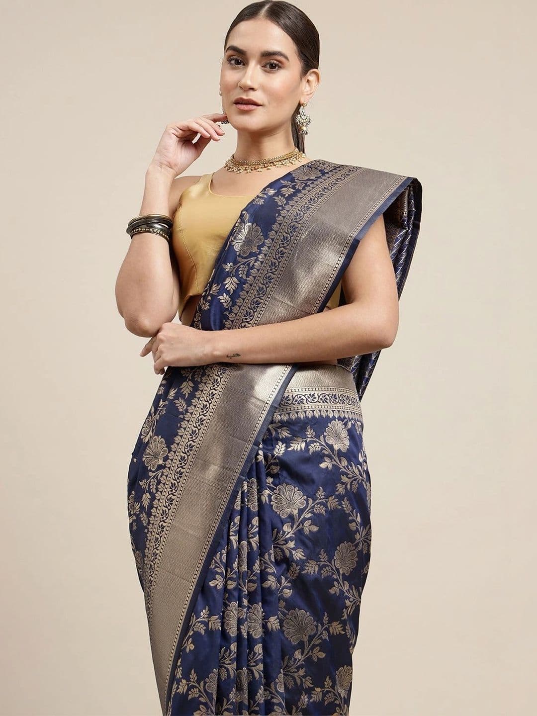 Dhaaga Ghar Women Woven Design Zari Art Silk Banarasi Saree thumbnail 7