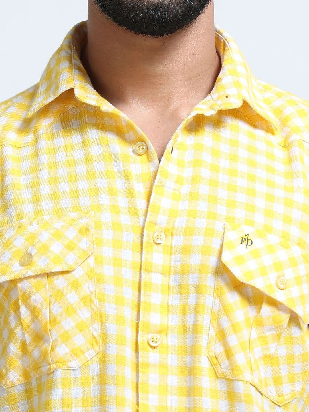 FashionDistrict Men Comfort Gingham Checks Sheer Checked Casual Shirt thumbnail 5
