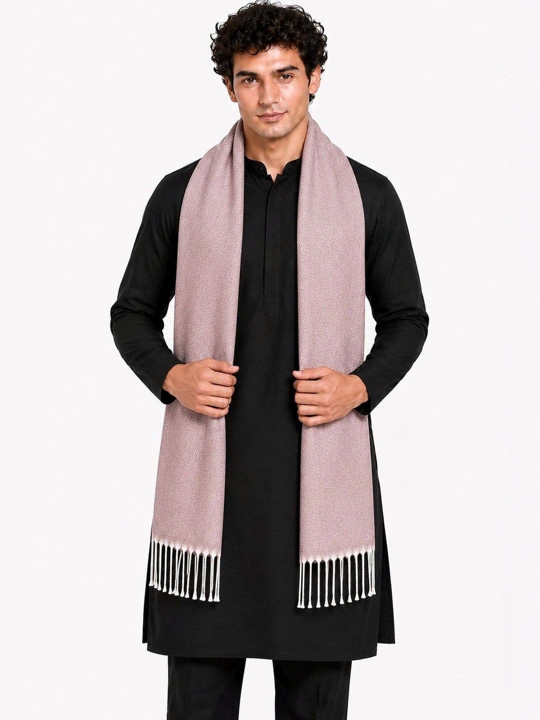 WOOLOASIS Men Woven Design Stole thumbnail 3