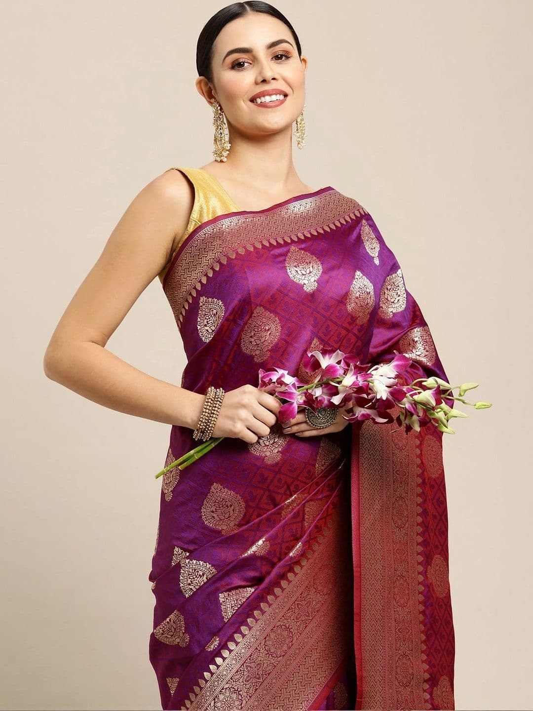 Dhaaga Ghar Woven Design Zari Art Silk Banarasi Saree thumbnail 6