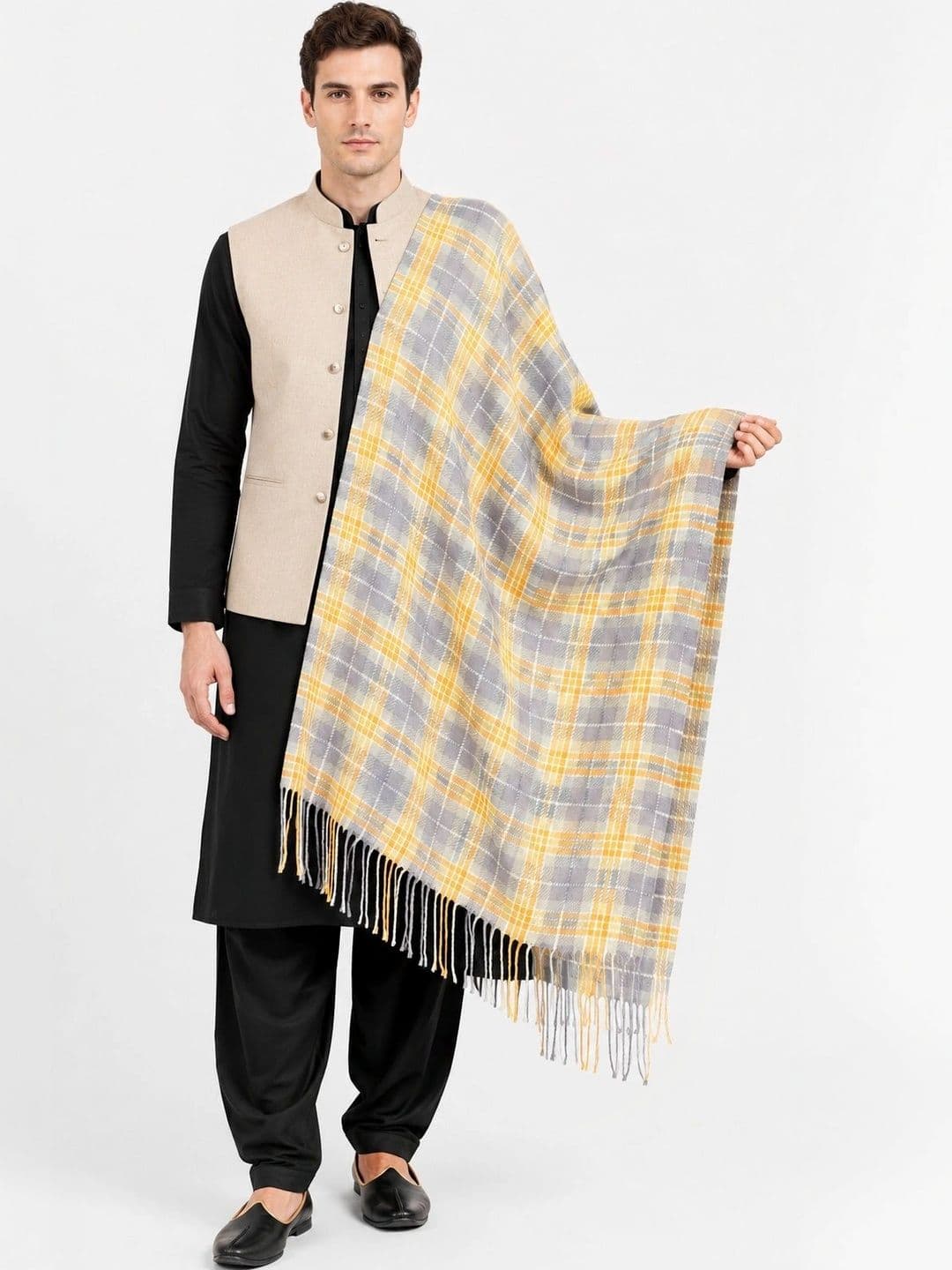 WOOLOASIS Men Checked Stole - view 1