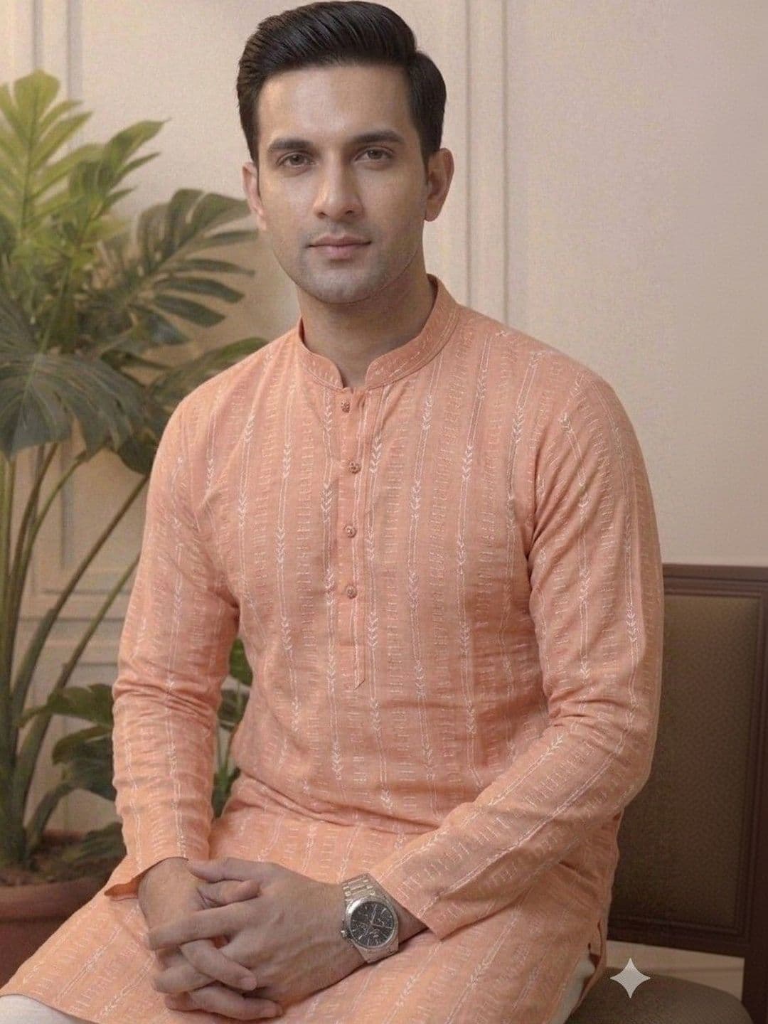 Sypher Boutique Men Dobby Handloom Kurta thumbnail 4