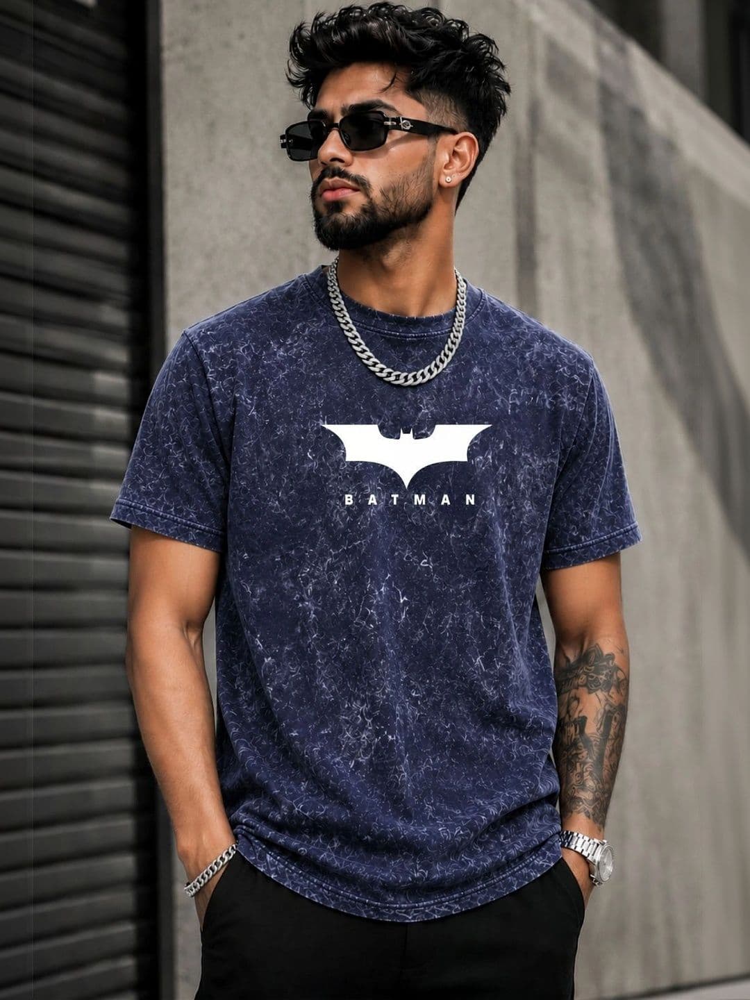 VELS CLOTHING Men Batman Printed Bio Finish T-shirt thumbnail 4