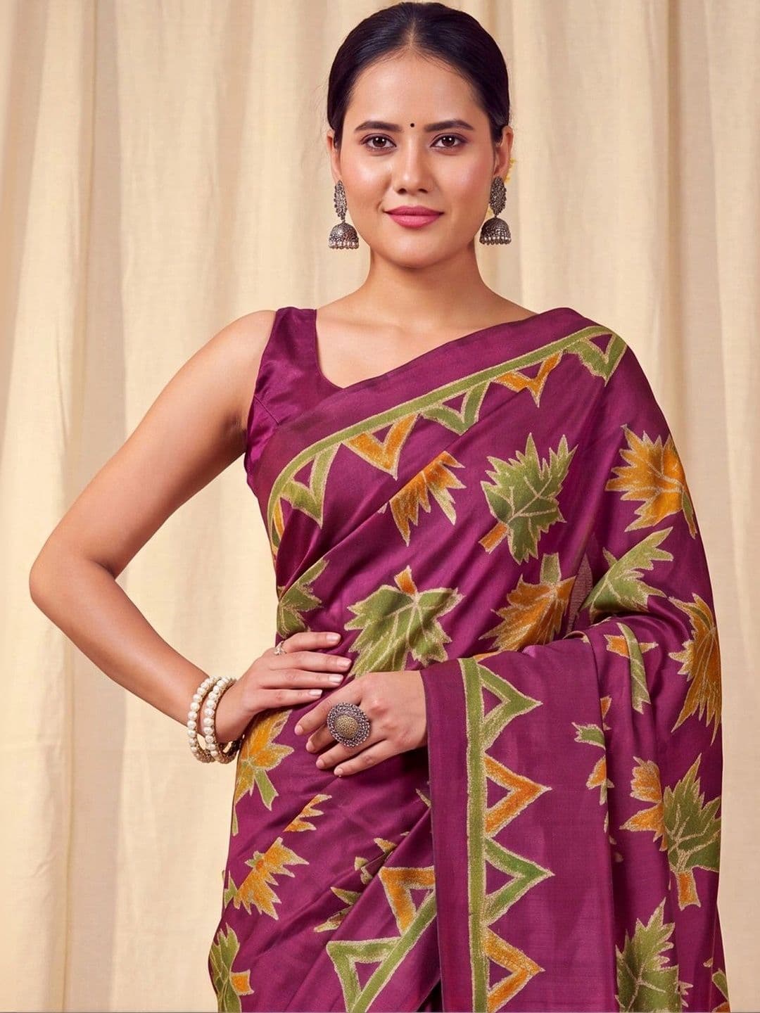 Anouk Bagh Silk Blend Designer Saree thumbnail 2
