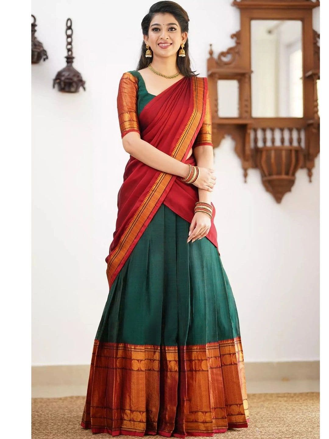 HERE&NOW Women Unstitched Lehenga & Blouse With Dupatta thumbnail 2