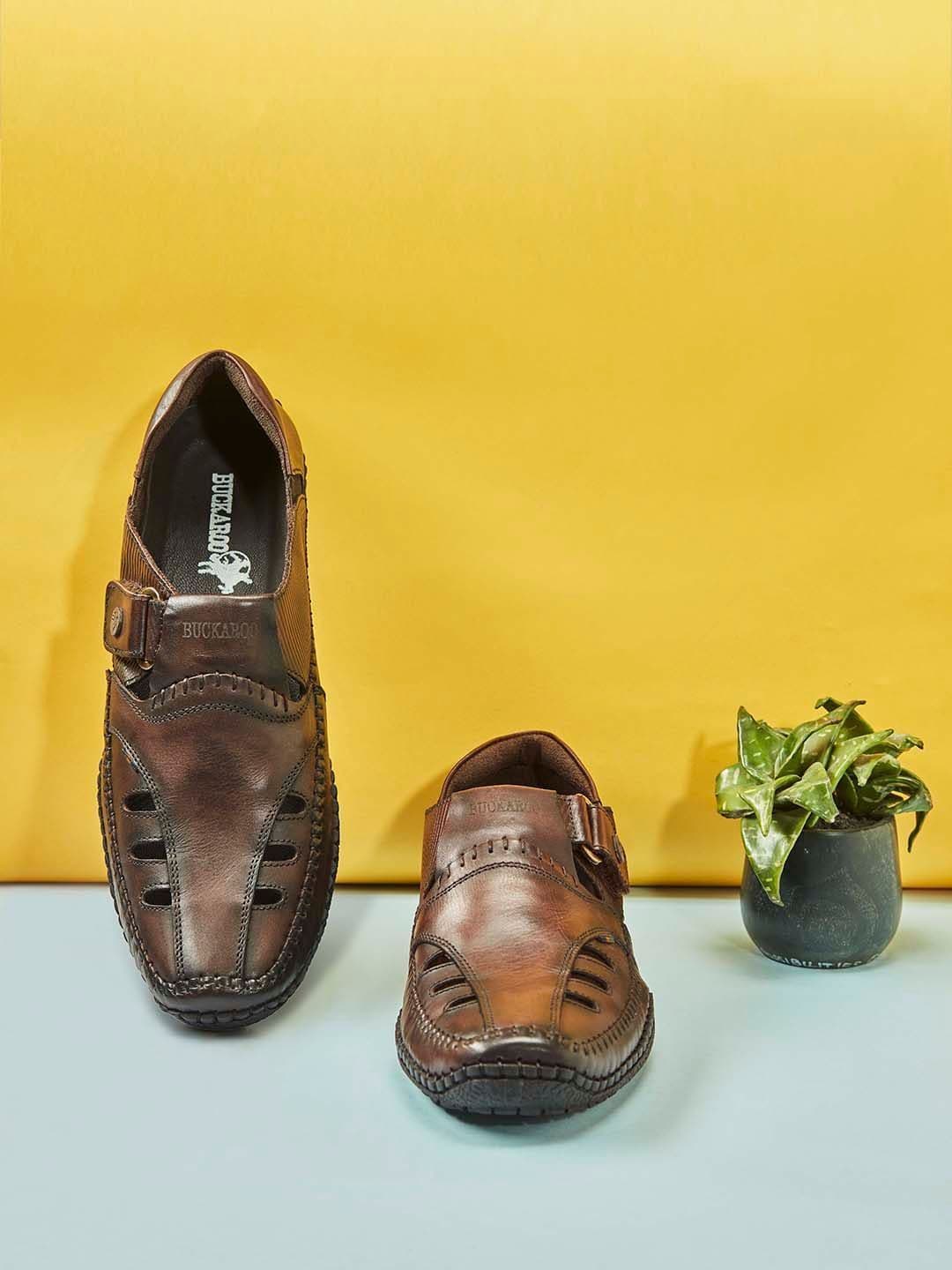 Buckaroo Men Brown Genuine Leather Comfort Sandals - view 1