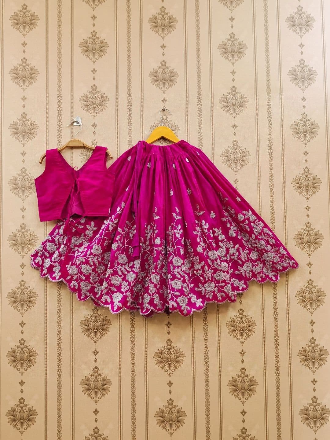 KALINI Girls Embroidered Thread Work Ready to Wear Lehenga & thumbnail 2