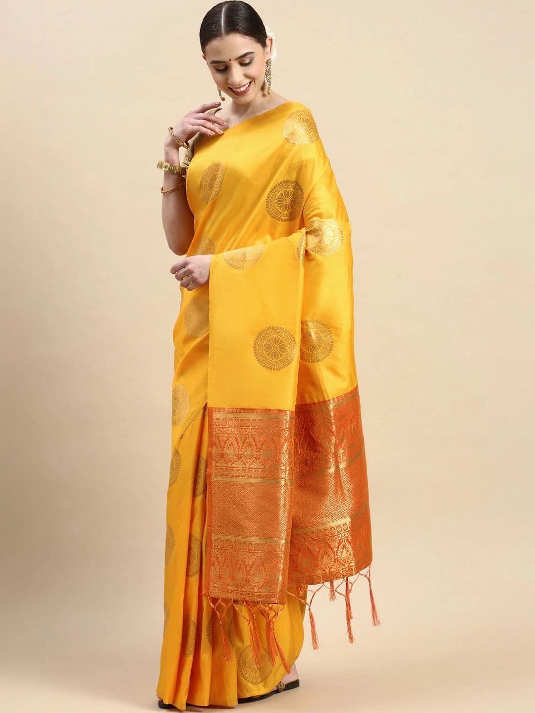 Dhaaga Ghar Women Woven Design Zari Art Silk Banarasi Saree thumbnail 7