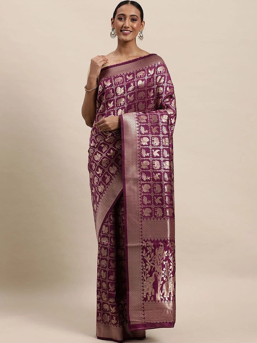 Dhaaga Ghar Woven Design Zari Art Silk Banarasi Saree - view 1