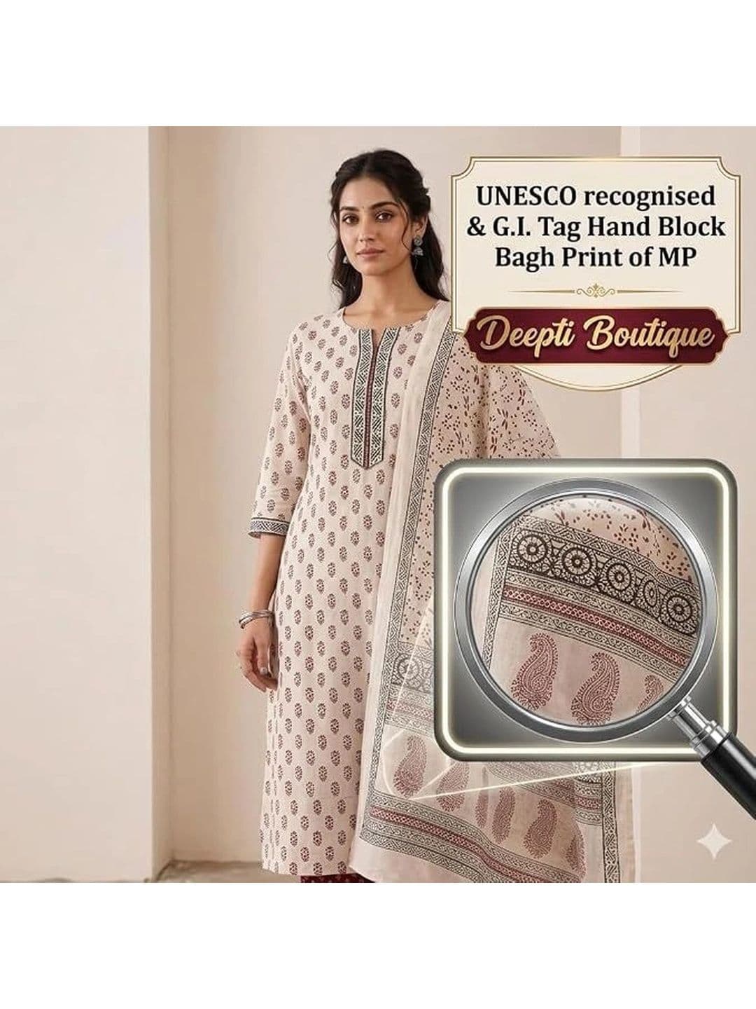 DEEPTI BOUTIQUE Hand Block Print Dress Material thumbnail 4