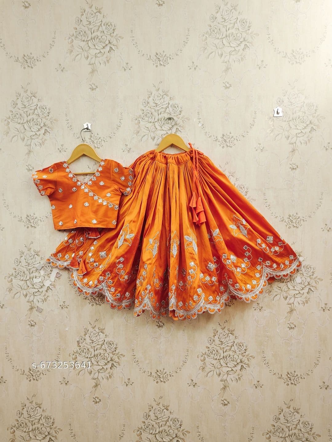 KALINI Girls Embellished Sequinned Ready to Wear Lehenga & thumbnail 5