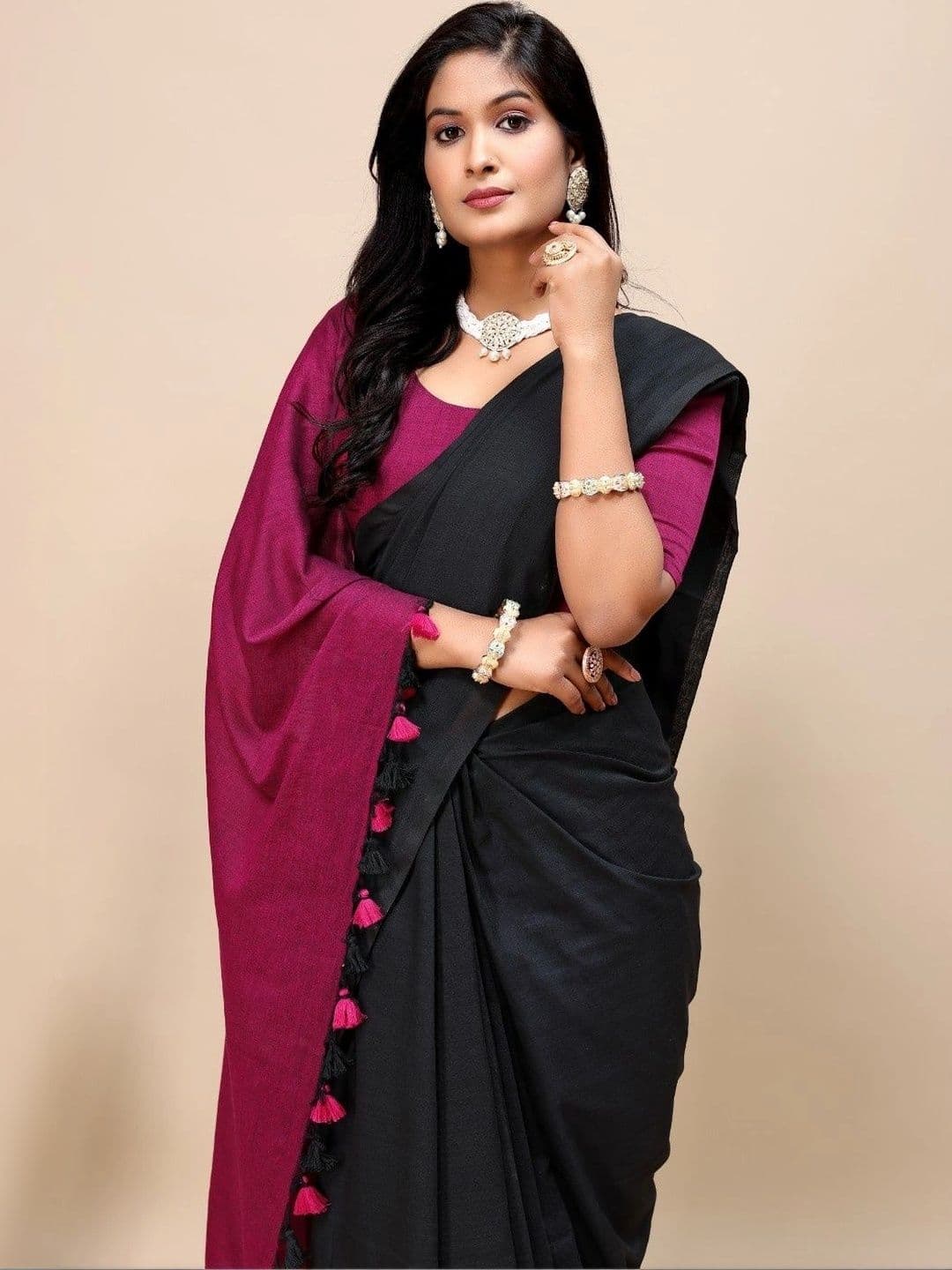 aeriebier Zari Khadi Saree thumbnail 3