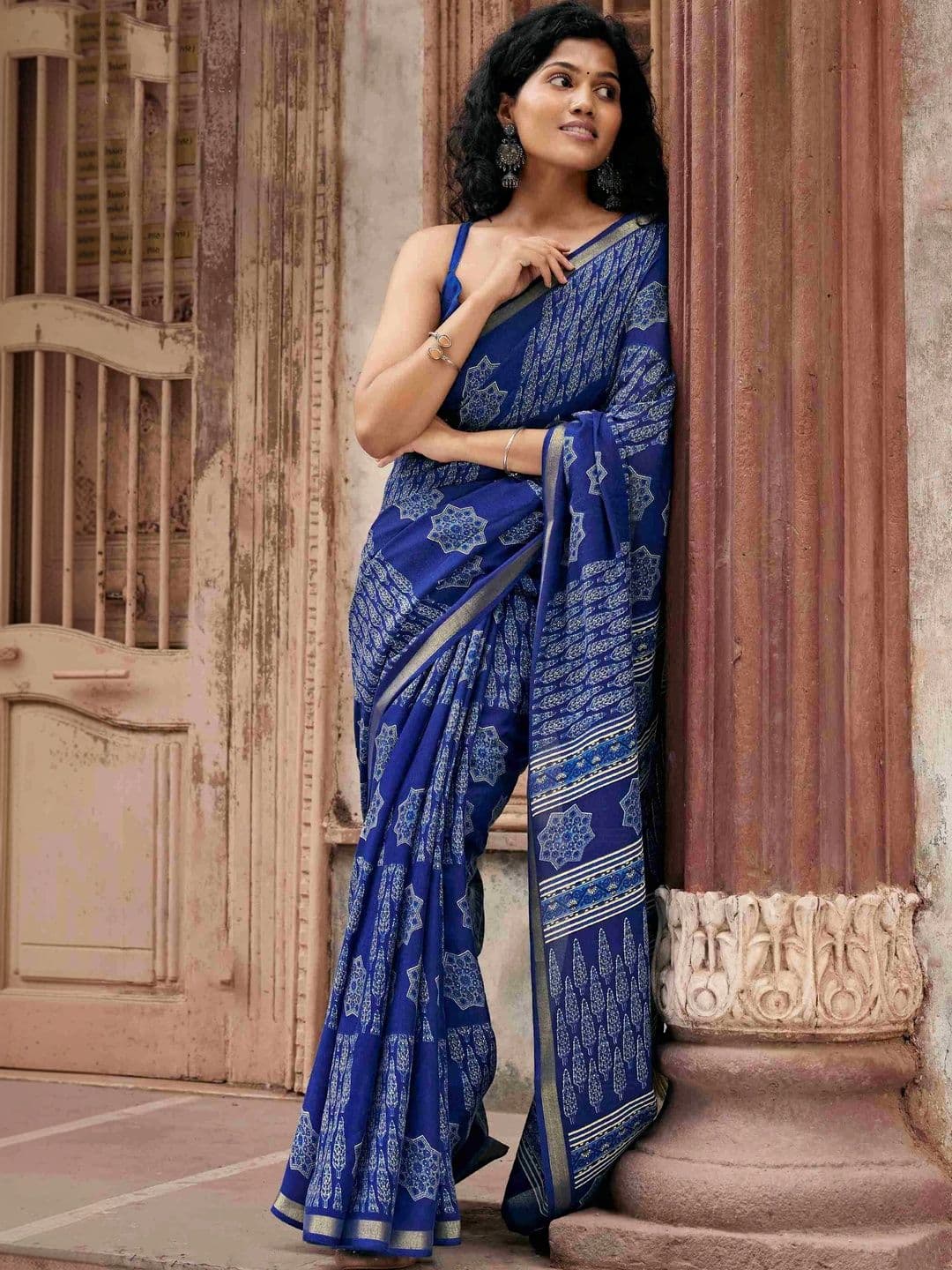 ELINA FASHION & HOME Silk Cotton Designer Saree - view 1