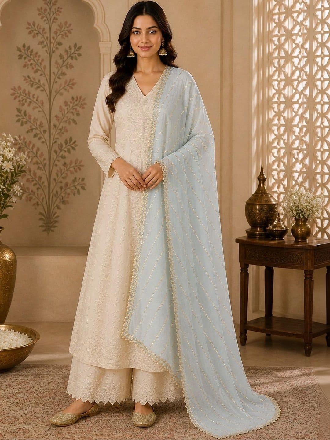 STUTI FASHION Embroidered Dupatta with Zari thumbnail 4