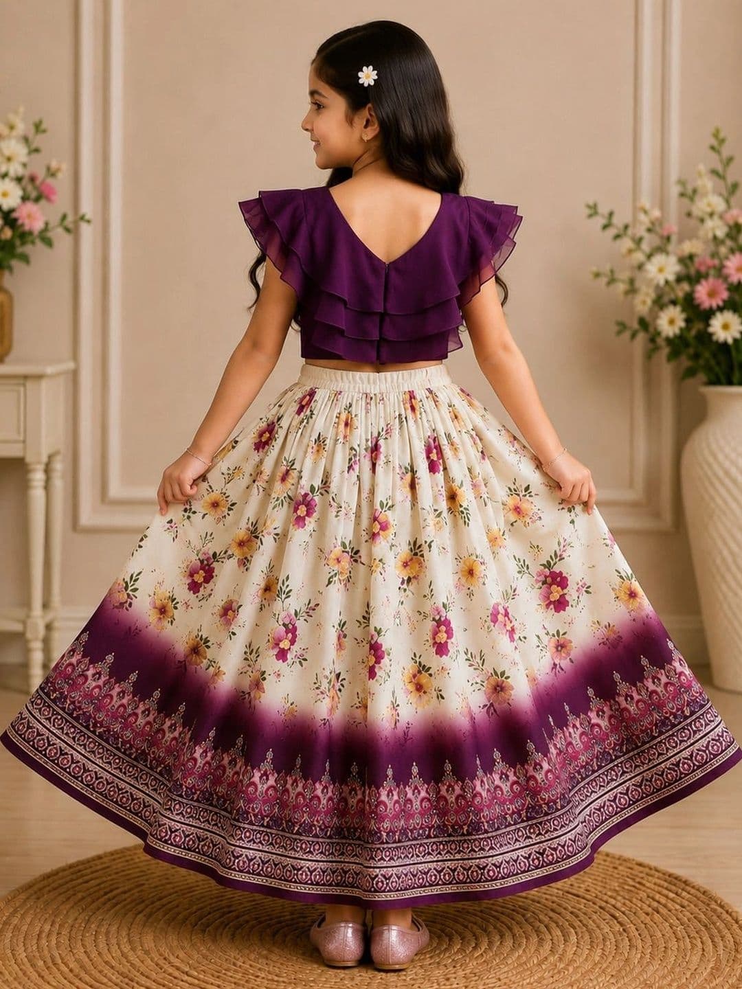 KALINI Girls Ready to Wear Lehenga & thumbnail 3