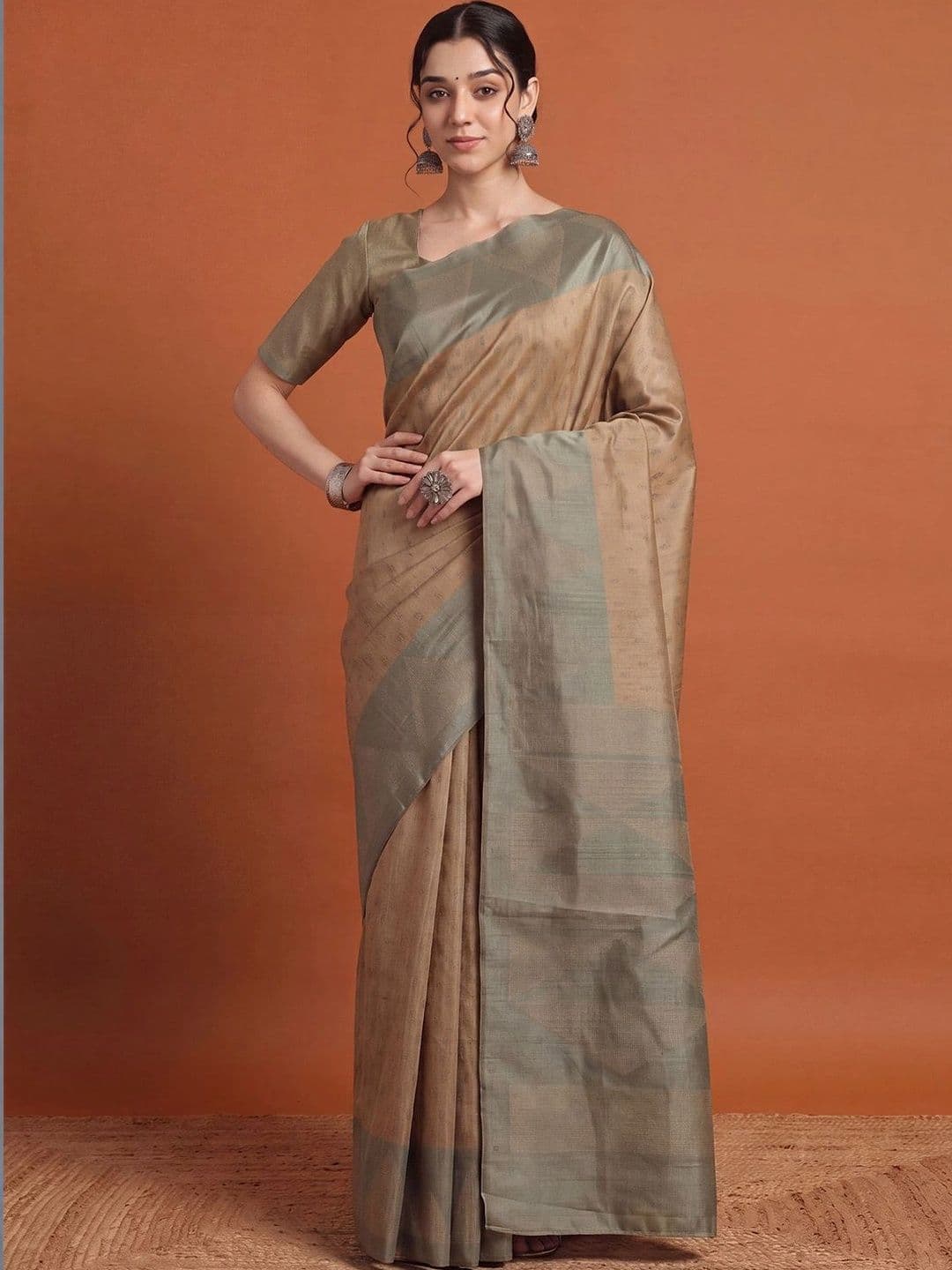 Anouk Woven Design Silk Blend Designer Tussar Saree - view 1