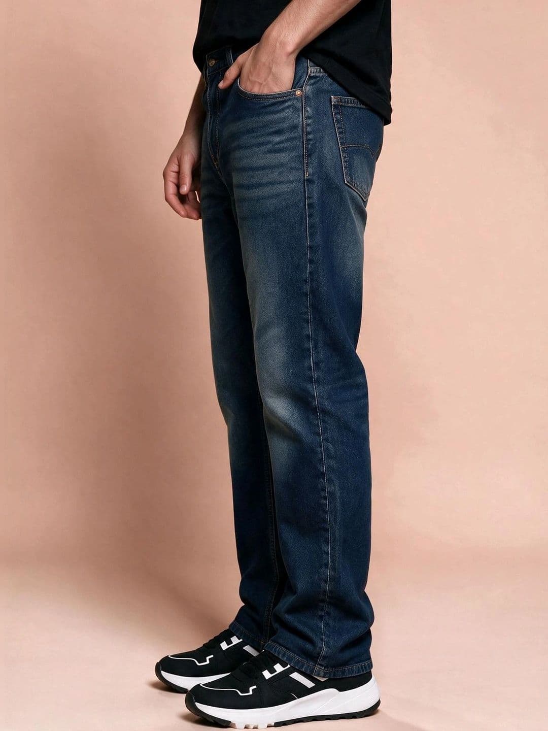 Roadster Men Jean Straight Fit Mid-Rise Low Distress Stretchable Jeans thumbnail 5